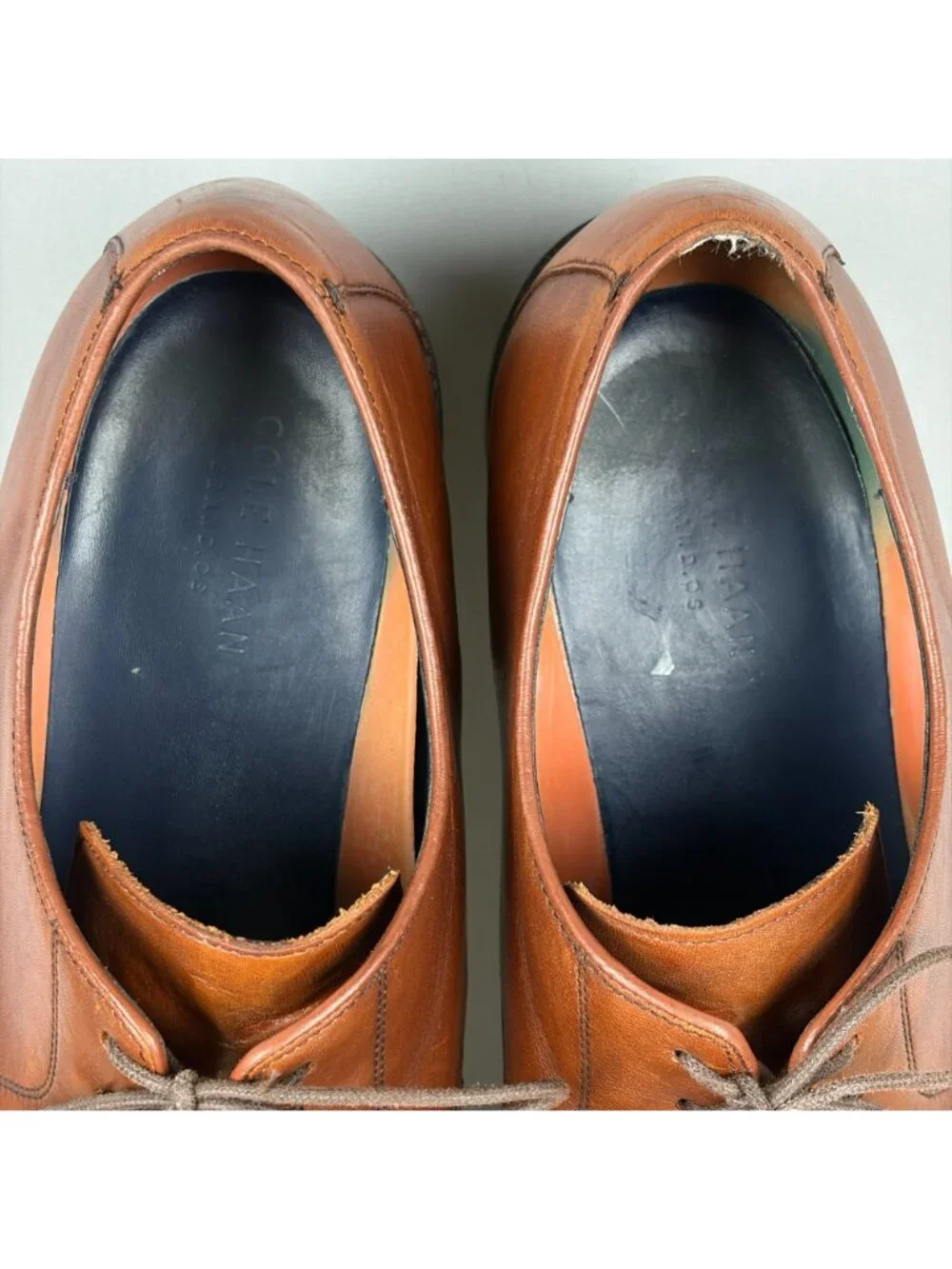 Cole Haan Grand.OS Lenox Hill Cap Toe Leather Shoes Mens 15 Brown Oxford Lace Up